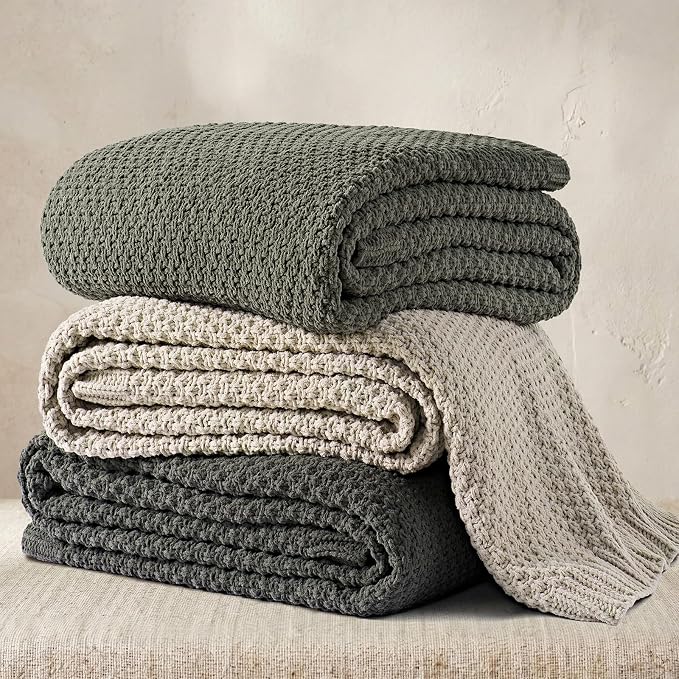 EVERGRACEHOME Chunky Chenille Knit Throw Blanket, 108x92, Warm Gray | Sculpted Moss Stitch, Chic Modern Farmhouse, All-Season Warmth, OEKO-TEX® Certified, Oversized King for Couch, Bed, Sofa