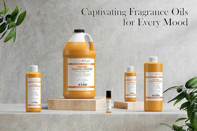 Aroma Depot Indian Sandalwood Perfume/Body Oil (7 Sizes) Our Interpretation, Premium Quality Uncut Fragrance Oil (4 Ounce Plastic Bottle (120ml))