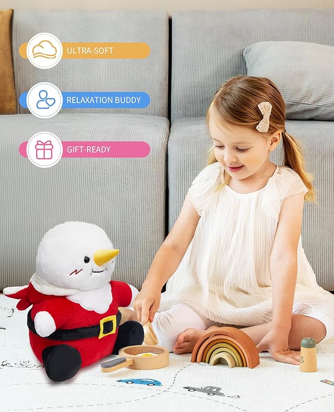 OLAOLA Christmas Reindeer Snowman Plush 15 Inch Cute Snowman Stuffed Animals Plush Toy Soft Doll Pillow for Kids Adults