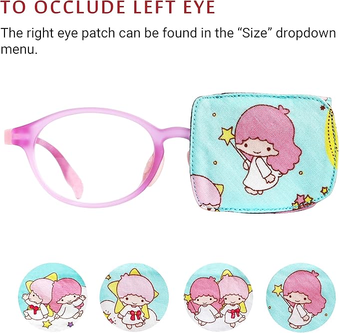 Astropic Cotton & Silk Eye Patch for Kids Glasses (Left Eye, Fairy - Magic Wand)