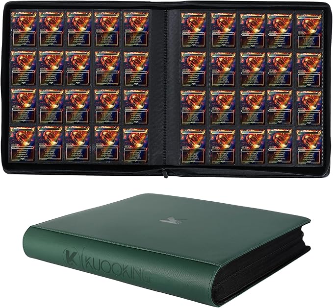 2000 Pockets Trading Card Binder, 20-Pocket Card Ablum Compatible with MTG,Sports Cards & Other Standard Size Trading Card (GREEN)
