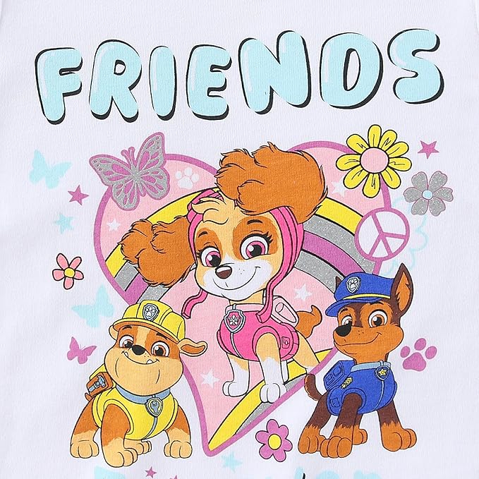 Paw Patrol Nickelodeon Skye Girls Short Sleeve T-Shirt and Legging Pants 2 Piece Set for Toddler and Big Kids