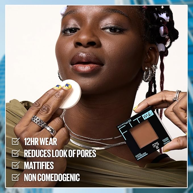 Maybelline Fit Me Matte + Poreless Pressed Face Powder Makeup & Setting Powder, Coconut, 1 Count