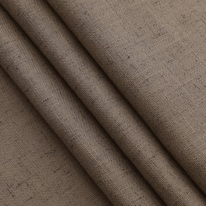 Light Brown Linen Curtains 96 Inches Long for Living Room Back Tab Vintage Rustic Farmhouse Light Filtering Curtain Burlap Textured Linen Drapes 96 Inch Length for Dinning Room Bedroom 52x96 8 FT