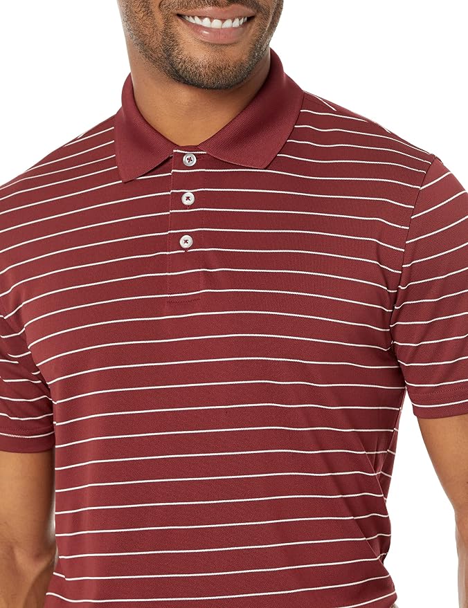 Amazon Essentials Men's Moisture Wicking Golf Polo Shirt, Short Sleeve, Slim-Fit, Quick-Dry, Active Wear