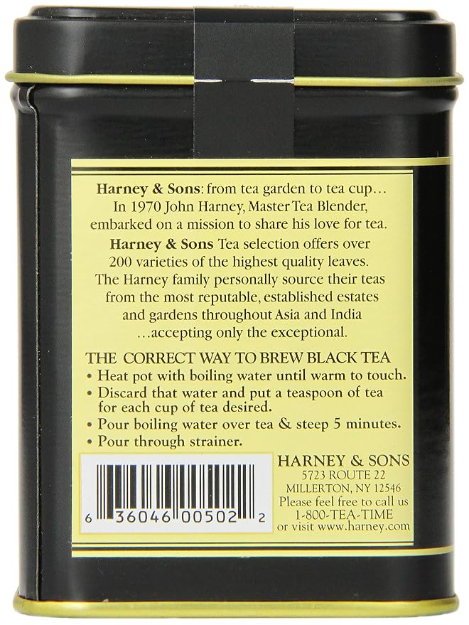 Harney & Sons Black Earl Grey Loose Leaf Tea,4 Ounce,(Pack of 2)