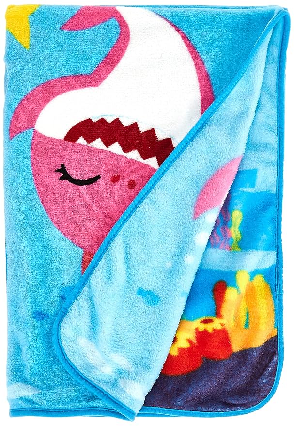 Baby Shark Musical Warm, Plush, Throw Blanket That Plays The Baby Shark Theme Song - Extra Cozy and Comfy for Your Toddler