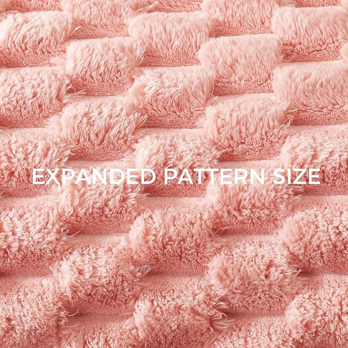 Whale Flotilla Soft Fleece Throw Blanket for Couch & Bed 3D Jacquard, Pink | Super Cozy Lightweight Plush Fluffy Throw, Luxury Decorative All‑Season Couch Cover Blanket for Sofa & Office Chair, 50"x60"