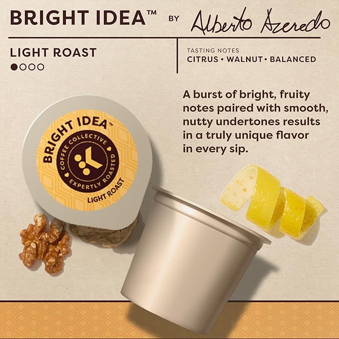 Keurig Coffee Collective, Bright Idea by Alberto Azeredo, Light Roast Coffee, Single Serve Keurig K-Cup Pods, 20 Count