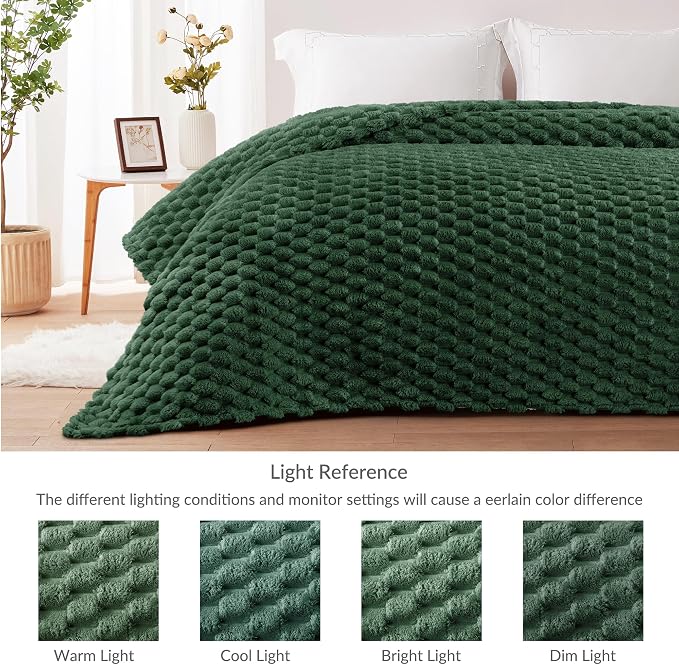 Whale Flotilla Soft Fleece Twin Size Bed Blanket 3D Jacquard, Emerald Green | Lightweight Coverlet Bedspread, Super Cozy Plush Fluffy Fuzzy All‑Season Decorative Blanket for Bed, Dorm Essentials, 60"x80"