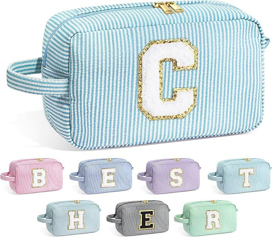 YOOLIFE Birthday Gifts for Mom, Mom Gifts from Daughter, Mother In Law Gifts, Mama Gift Idea, Personalized Gifts for Women, Initial Makeup Bag for Women C