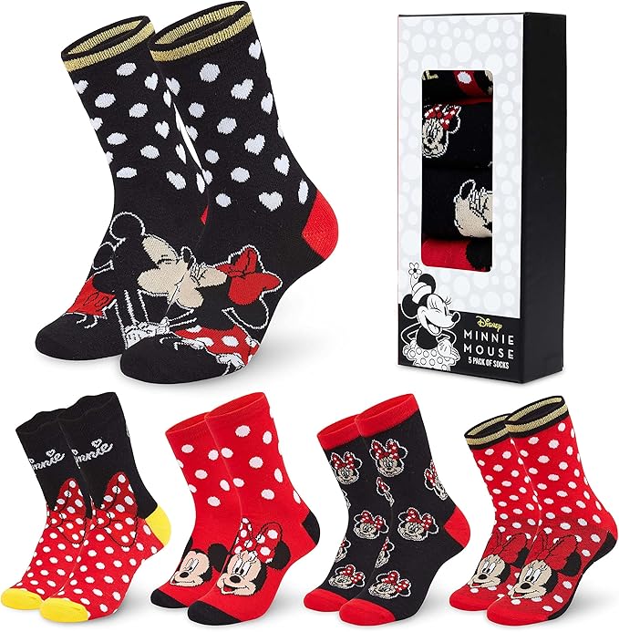 Disney Stitch Socks Gifts for Women Teens, US Size 4-9, Baby Yoda Pack of 5 Fuzzy Casual Crew Socks for Home Sleep Winter