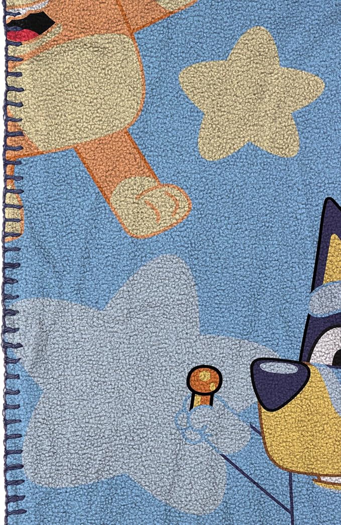 Jay Franco Kids Plush Throw Blanket – Soft & Cozy Fleece Throw for Bedroom & Couch Décor, Official Licensed Product, Blue - Bluey, 46x60 - Throw Blanket
