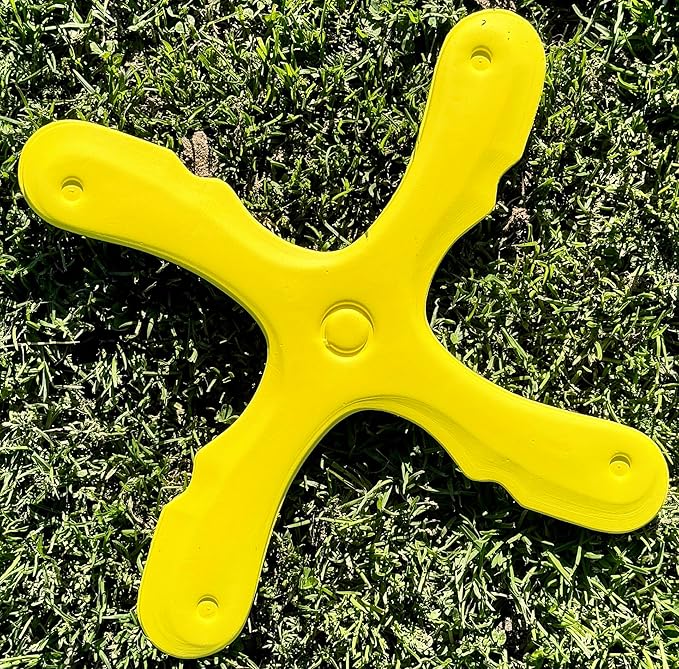 Kid-Friendly Boomerangs for Indoor or Outdoor Play, Colorful Designs, 25-30 Yard Flight Radius (Sedona - Yellow Boomerang - RH)