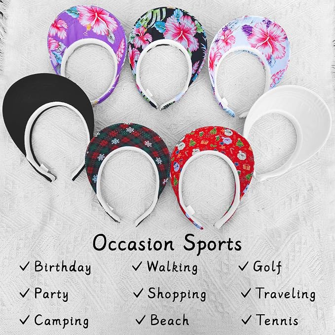 3 Pack Sports Sun Visor Hat Women Men Adjustable Clip On Visors Outdoor Golf Beach Cap