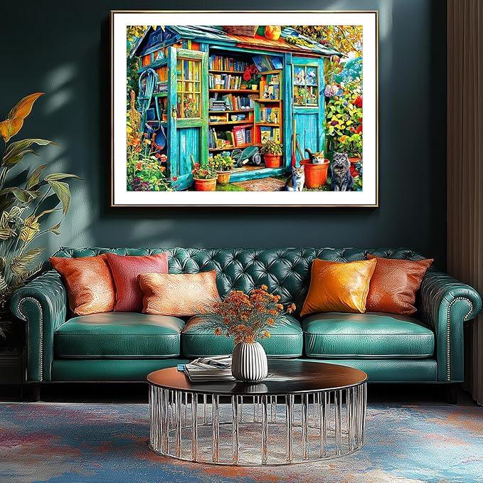 Blueforest Puzzles for Adults 1000 Pieces, Cozy Garden Shed Jigsaw Puzzle, Impossible Hard Difficult Challenging Family Puzzles for Adults, 27.5x19.7 Inches Pretty Art Puzzle