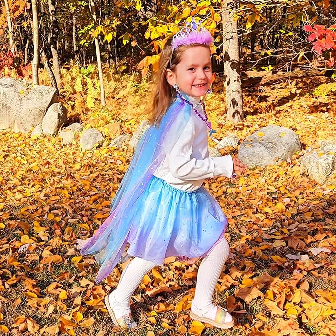Princess Dress Up, Dress Up Clothes for Girls Princess Toys Set with Princess Capes Princess Shoes Princess Dress Jewelry, Birthday Christmas Gifts for Toddles Girls 3 4 5 6 Years