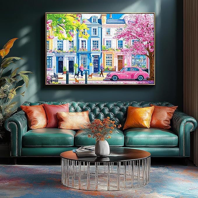 500 Piece Jigsaw Puzzles for Adults - Vintage Warm Colorful Street Scene Art Puzzle, 23x15 Inches Challenging Fun Unique Puzzle Game