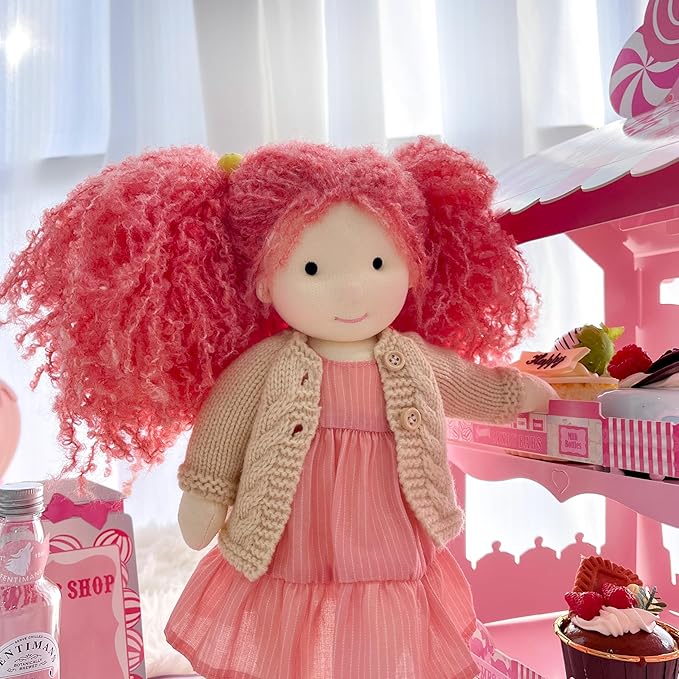 Waldorf Handmade Rag Doll - Personalized Collectors Plush for Kids Birthday Present With Beautiful Box-Caroline 12"