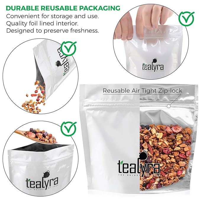 Tealyra - Tropical Harvest - Fruity Herbal Loose Leaf Tea - Dragon Fruit - Sea Buckthorn - Goji - Pineapple - Cranberry - Caffeine Free - Hot or Iced - 112g (4-ounce)