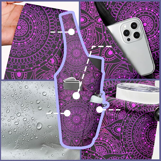 Yoga Bag for Women, Large Yoga Mat Bag Tote Carrier with Wet Dry Pocket, Water Bottle Holder & Adjustable Strap, Fits 1/2" Thick Yoga Mat for Gym, Pilates, Travel, Work