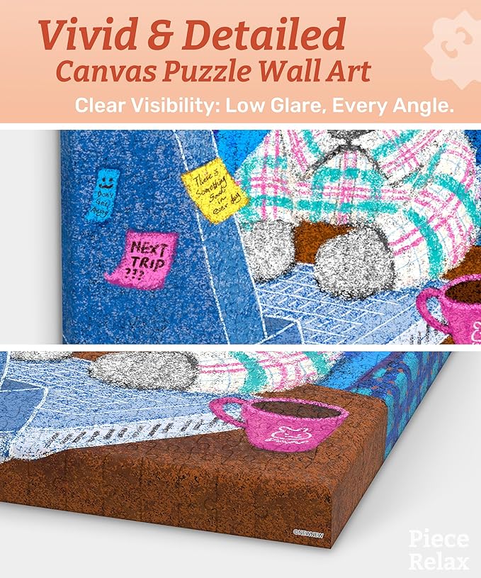 PieceRelax Puzzle Canvas Wall Art 366 Plastic Pieces for Adults - New New_Friday Mood - Unique Gift & Home Décor with Jigsaw Puzzle Artwork for Living Room Bedroom [HN1433]