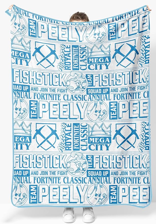 Jay Franco Kids Plush Throw Blanket – Soft & Cozy Fleece Throw for Bedroom & Couch Décor, Official Licensed Product, Blue - Fortnite, 46x60 - Throw Blanket