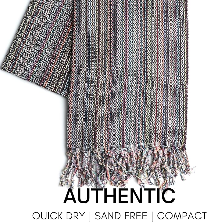 BAY LAUREL Turkish Beach Towel with Travel Bag 39 x 71 Quick Dry Sand Free Lightweight Large Oversized Towels Light