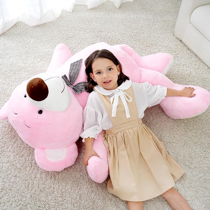 40 Inch Giant Teddy Bear Stuffed Animal, Big Teddy Bear Plush, Birthday Christmas Valentine's Gift for Girlfriend & Kids, Pink, 4.5 lbs