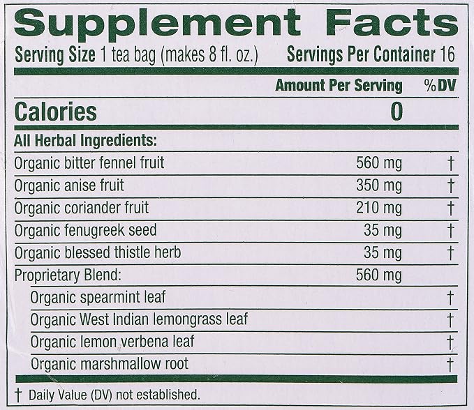 Traditional Medicinals Organic, Mother's Milk Tea - Supports Breastfeeding & Lactation with Fennel and Fenugreek - Kosher, Non-GMO, Caffeine-Free, Compostable - 16 Tea Bags (Pack of 2)