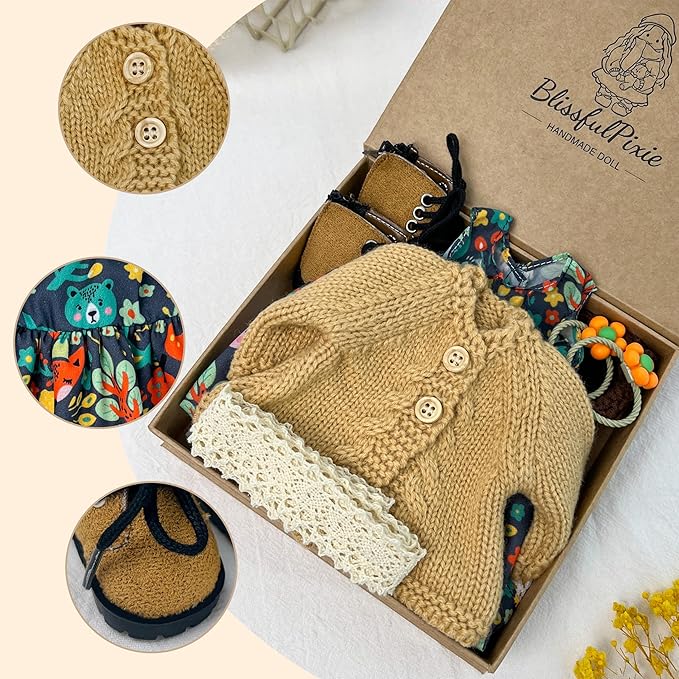 12 inch Clothing Set Handmade Waldorf Doll Clothes with Beautiful Box for Girl Birthday Present-Greta's Clothes Accessories