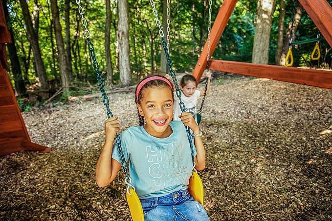 Jack and June Playset Belt Swing with 80" Chains Made for 5' and 6' Deck Height - Multiple Colors Available