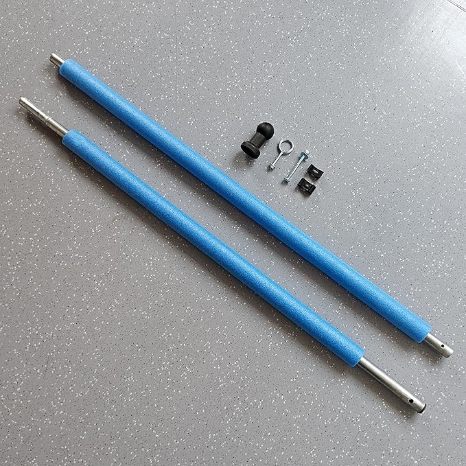 Replacement Trampoline Enclosure Poles for 12/14/15/16FT, Trampoline‘ Bottom Frame Tube and Top Frame Tube with Foam, 2pcs Together, Part # 10,11,
