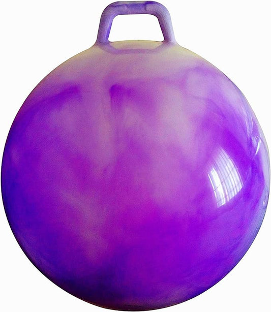 AppleRound Hippity Hoppity Hopball with Pump – Bouncy Exercise Ball with Handle for Teens & Adults, 28 Inch / 70 cm for Ages 13+, Cloud Colors (Purple)