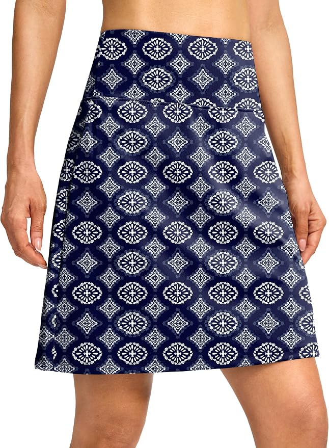 G Gradual 19" Skorts for Woman with Pockets High Waist Golf Skirt | Lightweight, Stretchy, Breathable, Tummy Control, Built-in Shorts, Athletic, Tennis, Pickleball, Casual Summer
