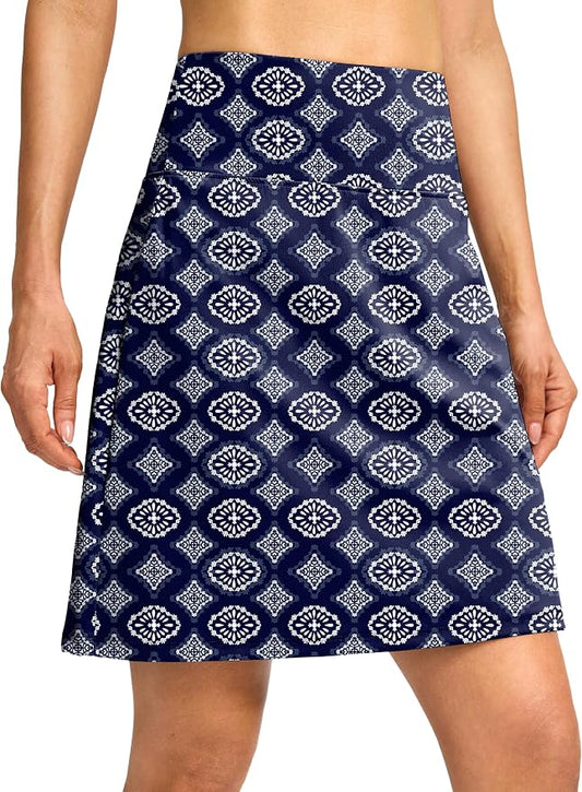 G Gradual 19" Skorts for Woman with Pockets High Waist Golf Skirt | Lightweight, Stretchy, Breathable, Tummy Control, Built-in Shorts, Athletic, Tennis, Pickleball, Casual Summer