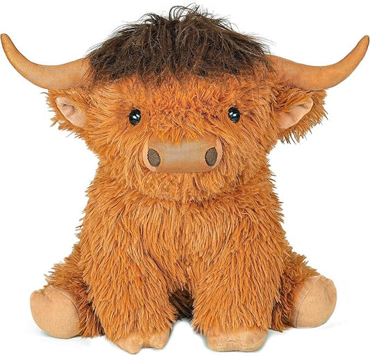 Highland Cow Weighted Stuffed Animals, 4 Lbs Brown Highland Cow Plush 13.7 Inches, Surprise Weighted Stuffed Animals Gift for Kids Birthdays, Halloween, Christmas (Brown)