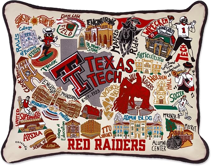 Catstudio Texas Tech University Collegiate Embroidered Decorative Throw Pillow