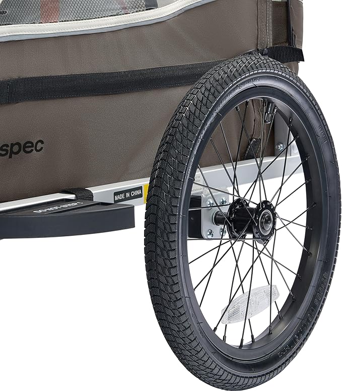 Retrospec Rover Plus Bike Trailer for Kids - Foldable Single/Double Passenger Design with 5-Point Safety Harness, Weather-Resistant Fabric & Safety Flag - 40-80 lbs