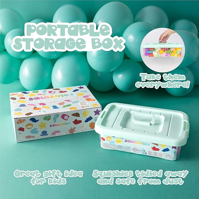 Mochi Squishy Toys Bulk for Kids Party Favors Pack 80 - BONNYCO | Goodie Bags Stuffers for Kids 3-5 4-8, Return Gifts Birthday Party | Squishy Fidget Toys, Pinata Stuffers Birthday Boys Girls Kawaii