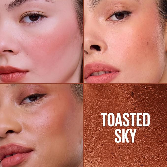 Maybelline Cloudtopia Blush for Cheeks and Lip Mousse, Ultra-Vivid, Pigmented Formula for Up to 14HR of Blush and Lip Makeup Color, Toasted Sky, 1 Count