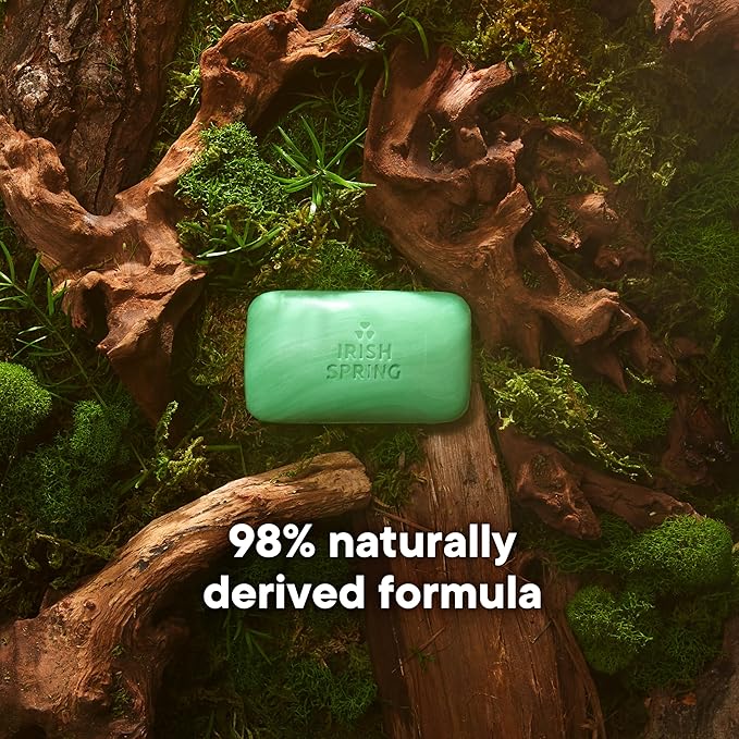 Irish Spring Bar Soap for Men, Original Clean, Smell Fresh and Clean for 12 Hours, Men Soap Bars for Washing Hands and Body, Mild for Skin, Recyclable Carton, 3.7 Ounce - 3 Count (Pack of 8)