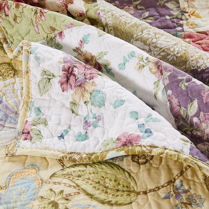 Greenland Home Blooming Prairie Quilted Patchwork Throw (Pack of 6)