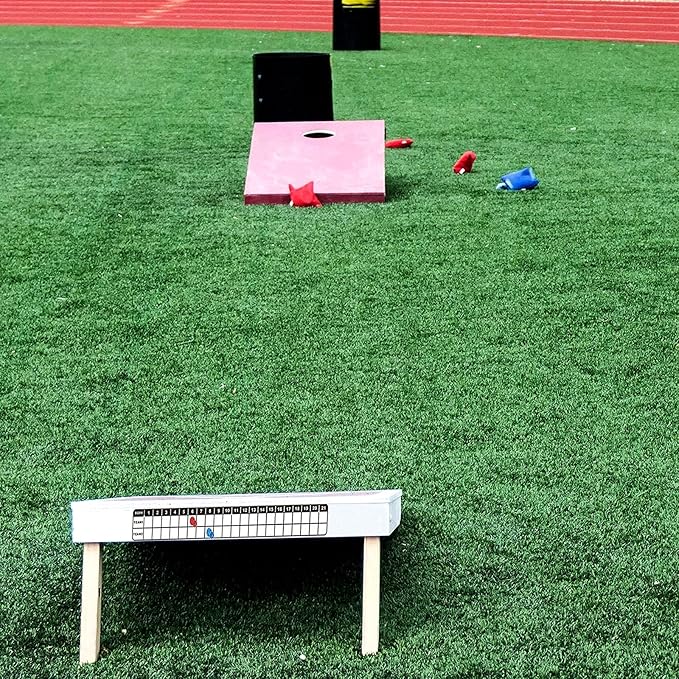 Cornhole Scoreboard 4 Pack, Metal Decal with Magnetic Score Keepers for Corn Hole Boards, Cornhole Rules Sign with Score, Scoreboard for Cornhole Game Keep Track of The Score