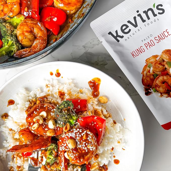 Kevin's Natural Foods Simmer Sauce, Orange/Kung Pao/Honey Garlic | Paleo Variety Pack, Stir-Fry Sauce, Gluten Free, No Preservatives, Non-GMO