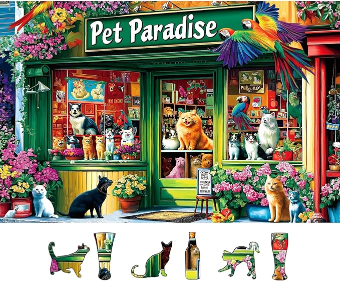 500 Piece Jigsaw Puzzle - Relaxing Pet Shop Scene for Adults | Challenging Family Activity | Great for Fun & Leisure (Finished Size: 23 x 15 inches)