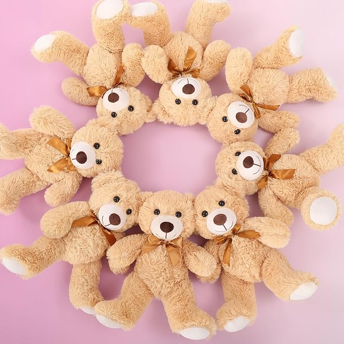 MaoGoLan 13Pcs Bulk Teddy Bears Stuffed Animals Baby Shower, Soft Small Stuffed Teddy Bears in Bulk, 13.5" Cuddly Mini Bears Centerpiece Baby Shower,Wedding,Party,Engagement