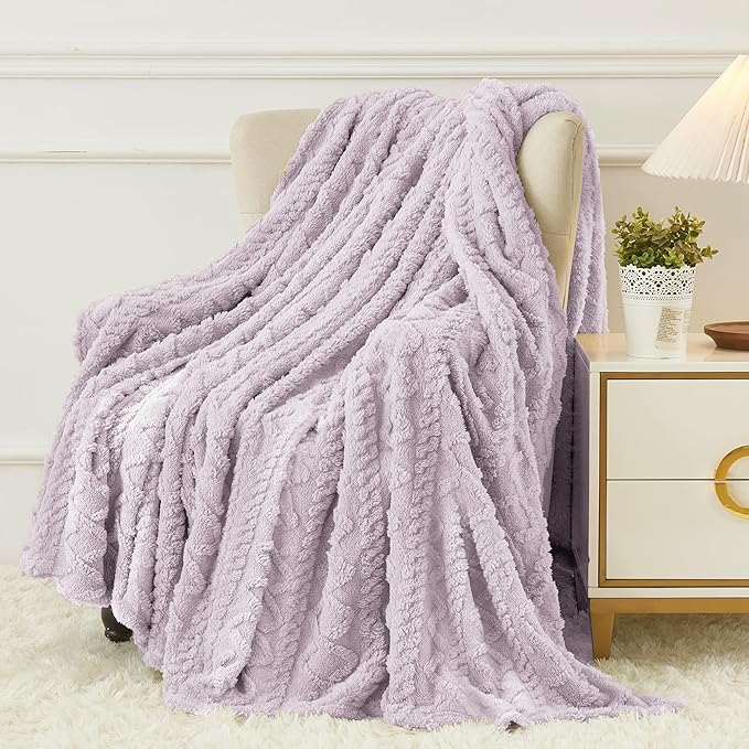 Aganear Fleece Throw Blanket for Couch Sofa 50"x60" Purple | Lightweight Fuzzy Throw,Warm Gift for Women,Christmas,Housewarming,Soft,Boho Design for Room Home Decor,All-Season Use