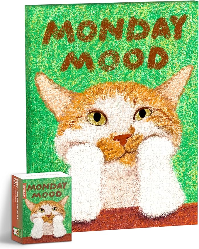 PieceRelax Puzzle Canvas Wall Art 366 Plastic Pieces for Adults - New New_Monday Mood - Unique Gift & Home Décor with Jigsaw Puzzle Artwork for Living Room Bedroom [HN1432]