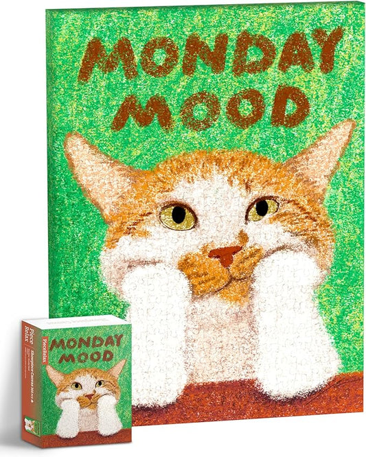 PieceRelax Puzzle Canvas Wall Art 366 Plastic Pieces for Adults - New New_Monday Mood - Unique Gift & Home Décor with Jigsaw Puzzle Artwork for Living Room Bedroom [HN1432]
